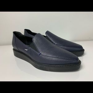 NEW MAXMARA HARDEN Navy Leather Loafers Sh…